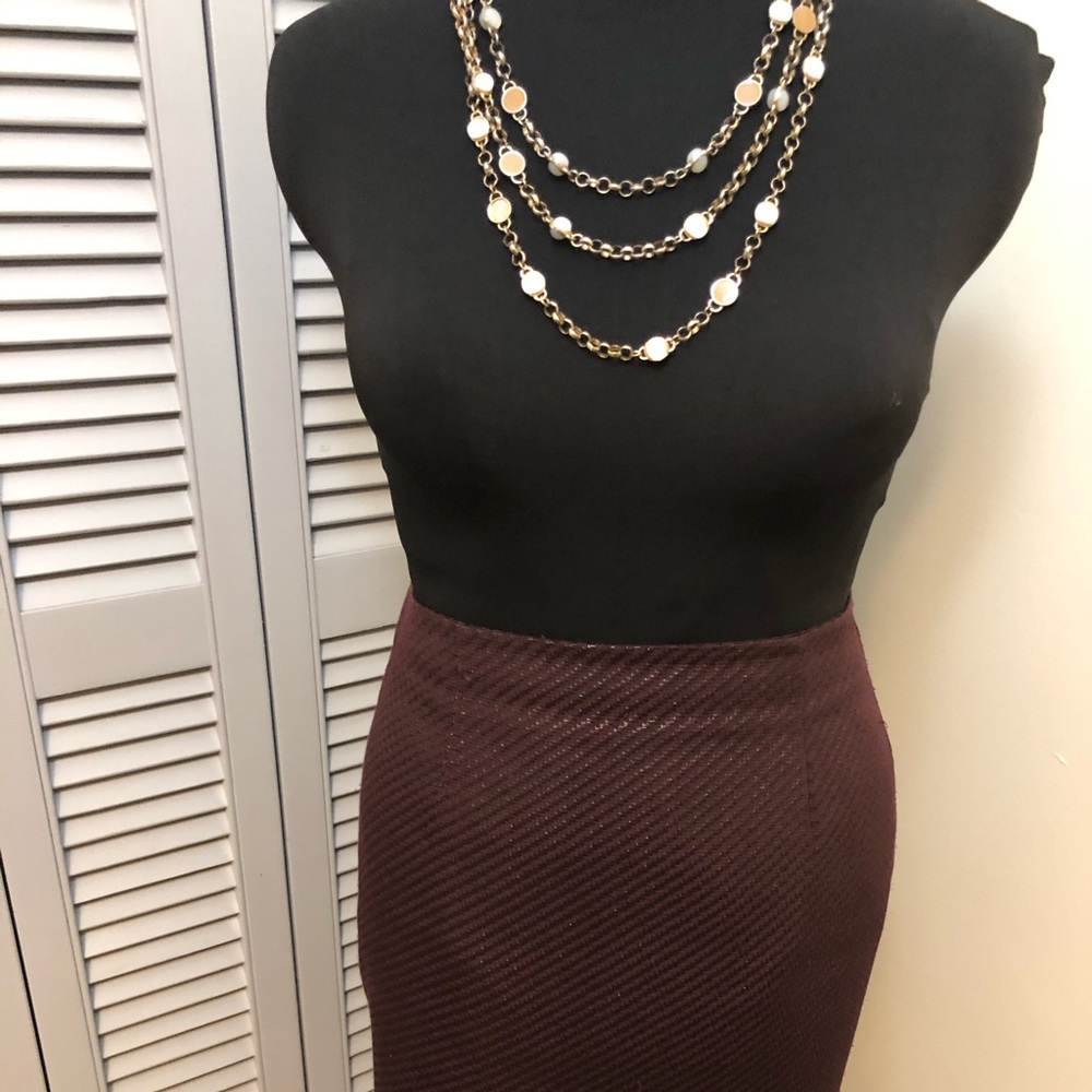 SOLD- Textured Burgundy Pencil Skirt